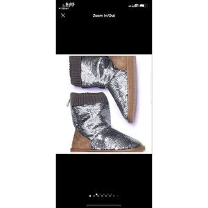 Vs pINK mukluks fur lined sequin boots M y2k htf